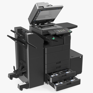 3D Laser MFP Black Scanner and Trays Open model