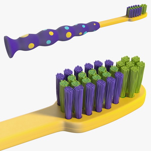 Toothbrush Kids with Suction Cup 3D