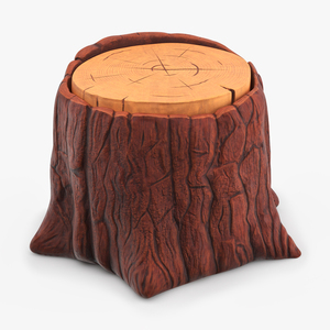 3D Cartoon Tree Stump model