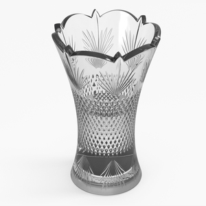 3D Crystal Vase with Textured Design model