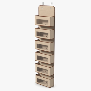 Wall Mount Organizer with Pockets Beige 3D model