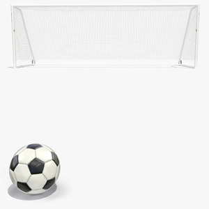 3D model Animated Slowmotion Soccer Ball Hits the Bar and Bounces Back Off