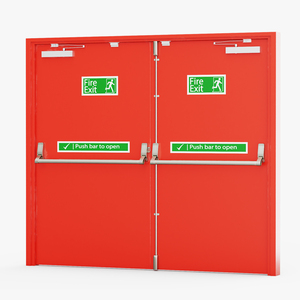 Fire Resistant Doors Red 3D model