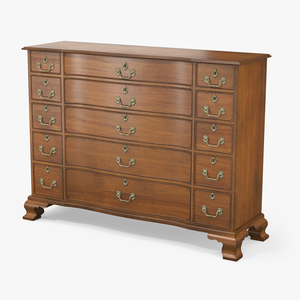 3D model Light Wood Vintage Drawer