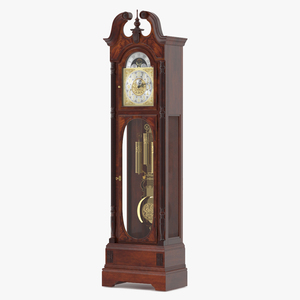 Grandfather Clock Walnut 3D model