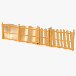 Traditional Fencing Palisade Pointed Pales 3D