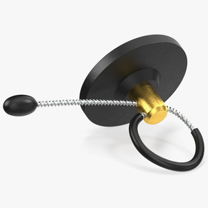 Bottle Anti Theft Tag with Metal Cable Black 3D model