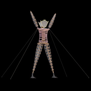 Glow Statue Burning Man with Hands Up 3D