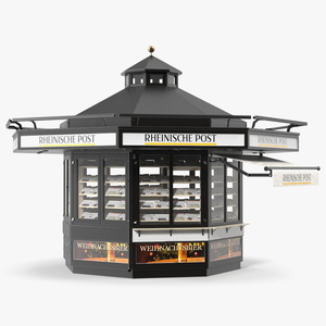 Rheinische Post Newspaper Kiosk Black 3D