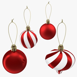 3D Assorted Christmas Ball Ornament Set