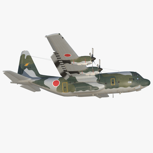 3D Lockheed C 130H Hercules L 382 Japan Air Force Rigged model
