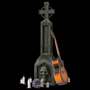 3D Graveyard Altar with Guitar Candles and Calavera model