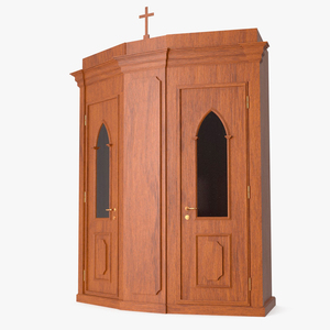 3D model Wooden Confessional Booth