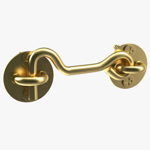 3D model Hook and Eye Latch for Sliding Door Gold