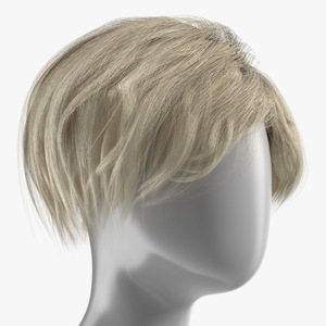 3D Wig Short Layered Hairstyle Blond model