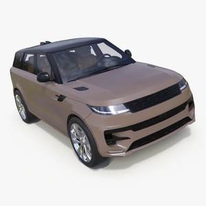 3D Luxury Sport SUV Brown Simplified model