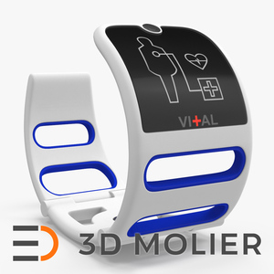 Health Monitoring Bracelet Vital Blue 3D