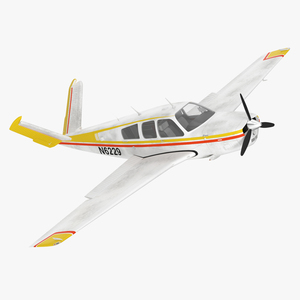 Single Engine Private Aircraft Beechcraft Bonanza S35 Rigged for Maya 3D model