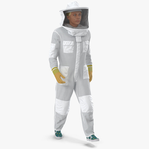 Female Professional Beekeeper Walking Pose 3D