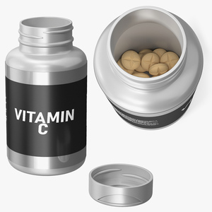 3D Vitamin C and Plastic Container