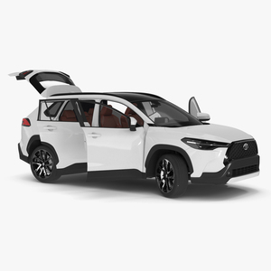 3D Toyota Corolla Cross 2023 White Color Rigged for Cinema 4D model