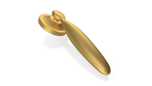 Door Handle Swivel Straight Oval Gold 3D