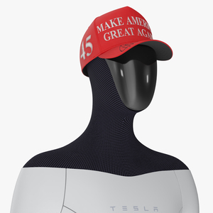 3D Tesla Bot in Trump Cap Rigged for Maya model