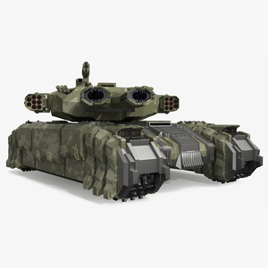 3D model Sci Fi Heavy Tank Green Rigged