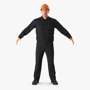 Worker With Hardhat 3D model