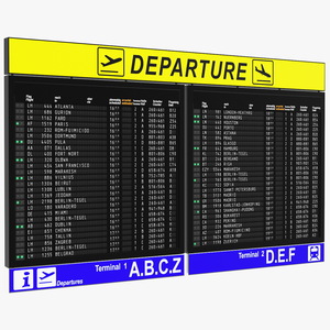 Airport Departures Board 3D model