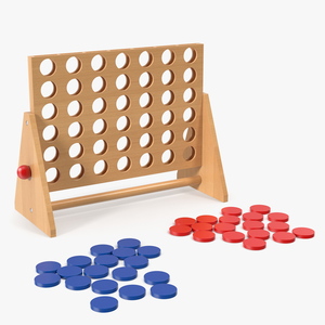 3D model Puissance 4 Game Ready Wooden Board