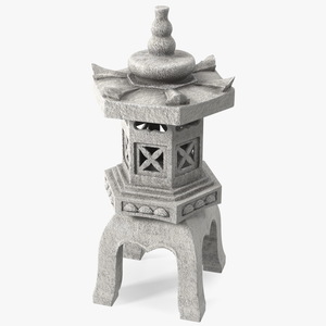 Pagoda Lantern Garden Statue White for 3D Print 3D