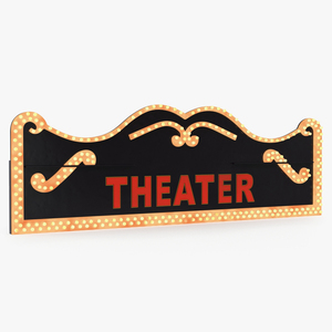 3D Decorative Theater Sign model