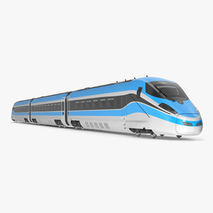 3D High Speed Train Blue