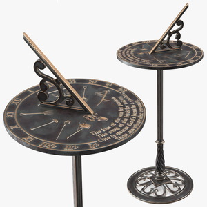 3D Solid Brass Sundial on Pedestal