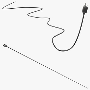 3D Type B Electric Plug Grounded Rigged