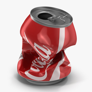 3D Crushed Soda Can 3 Coca Cola model