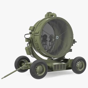 3D New Anti Aircraft Searchlight with Wheels