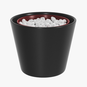 3D model Ceramic Planter With Marble Pebbles