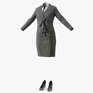 3D Womens Business Suit with High Heels