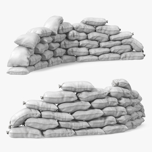 Semicircle Polypropylene Sandbag Barricade 3D