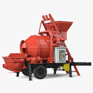 3D Electric Concrete Mixer Pump JBT40 Rigged