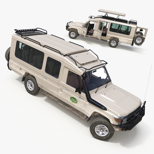 3D model Toyota Land Cruiser Safari Beige Dirty Rigged