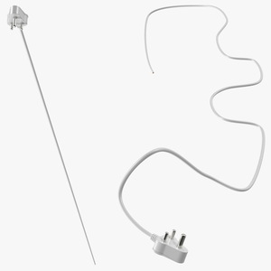 3D Type D Electric Plug White Rigged model