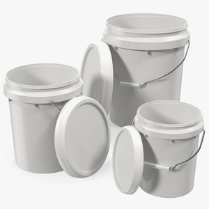 3D model Food Grade Plastic Buckets Set