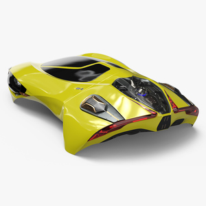 Futuristic Flying Vehicle Yellow 3D