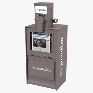 3D Classic Newspaper Box Gray