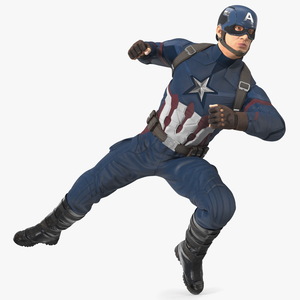 3D Character Captain America in Shabby Suit Rigged for Cinema 4D