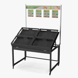 Fruit Display Rack with Price Tags 3D model