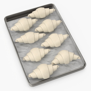 3D model Traditional French Croissants Dough